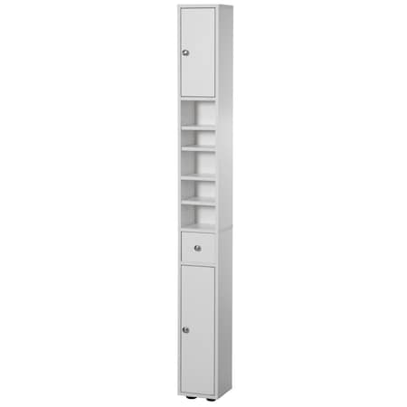 Basicwise 72-in. Tall, Narrow, Multi-Purpose Freestanding White Linen Tower QI004654.WT